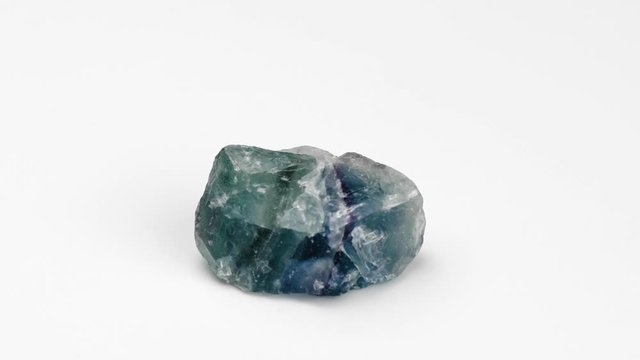 Mineral fluorite on a white background.