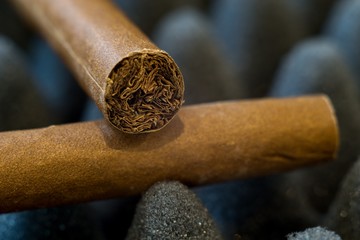 cigarette on black background