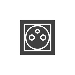 Type M Power socket vector icon. filled flat sign for mobile concept and web design. Electrical Outlet glyph icon. Symbol, logo illustration. Vector graphics