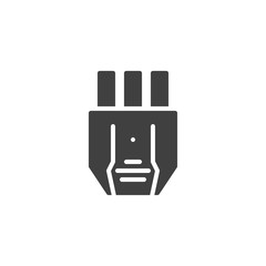 Obraz premium Type L electric Plug vector icon. filled flat sign for mobile concept and web design. Power plug glyph icon. Symbol, logo illustration. Vector graphics