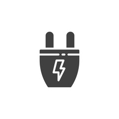 Electric plug vector icon. filled flat sign for mobile concept and web design. Power Plug energy glyph icon. Symbol, logo illustration. Vector graphics
