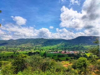 Fototapeta na wymiar panoramic view of the village in India