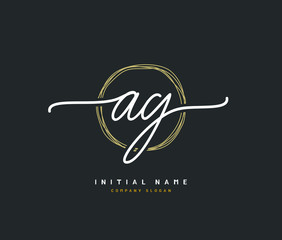 A G AG Beauty vector initial logo, handwriting logo of initial signature, wedding, fashion, jewerly, boutique, floral and botanical with creative template for any company or business.