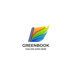 Book Green Educational Design Illustrations Vector Template