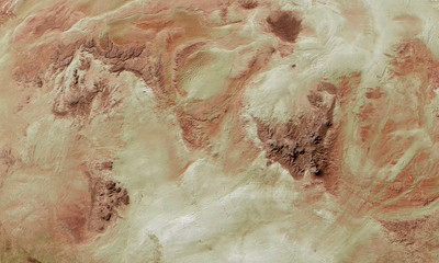 Close-up Detailed View on Mars Planet Landscape from Space. Elements of this image furnished by NASA. 3D Rendering