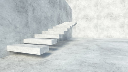Concrete Staircase on a Grunge Wall