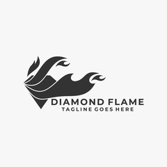 Diamond Fire Vector Template Design Illustration