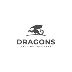 Mythological animal Dragon Design concept Illustration Vector Template
