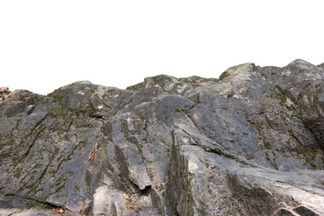 stone Rock cliff isolated on white background.