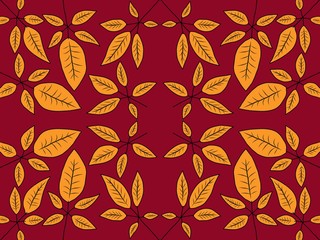 beautiful dry leaf pattern. flat style illustration