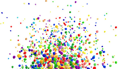 Heap of Multicolored Balloons isolated on white background. 3D Rendering