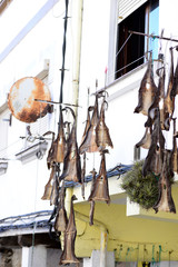 Fish drying on the street laying in the window in Cudilleros, Asturias