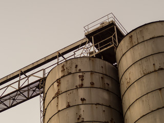Old metal silos