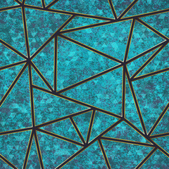 Blue color triangle pattern with grunge effect.