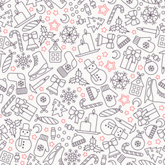 seamless pattern with christmas icons