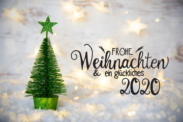 German Calligraphy Frohe Weihnachten Und Ein Glueckliches 2020 Means Merry Christmas And A Happy...