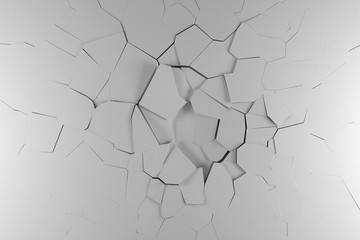 Crack in the White Concrete Wall