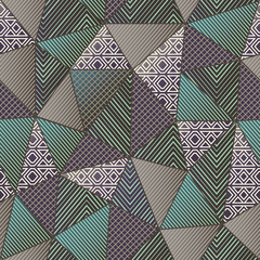 Green color cloth triangles. Seamless pattern