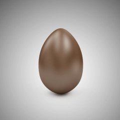 Chocolate Easter Egg on gradient background. 3D rendering