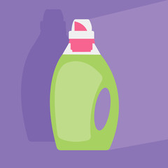 image of dishwashing detergent bottles isolated on white background