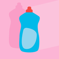 image of dishwashing detergent bottles isolated on white background