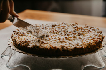 pumpkin tart close up photo