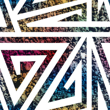 Maze geometric pattern with stone texture