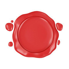 Blank Red Wax isolated on white background