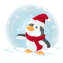 Little penguin at Christmas