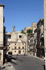 La plaza de España de Sepúlveda (Segovia, España).