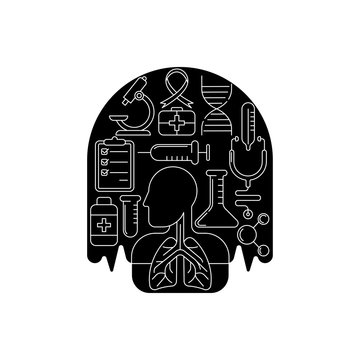 recommend clip art: Tuberculosis - Medical Lungs Vector illustration