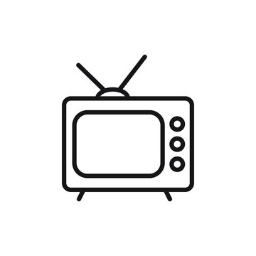 recommend clip art: Tv icon outline television line old tv symbol vector image