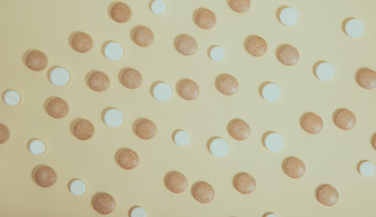 A photo of different medical tablets and pills