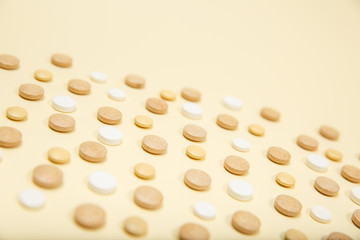 A photo of different medical tablets and pills