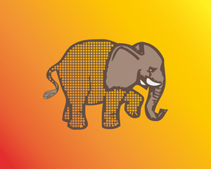 Beautiful hand-drawn tribal style elephant. Ethnic background, spiritual art, yoga. Indian god Ganesha, Thai symbol.