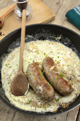 andouillette with mustard sauce and fresh cream