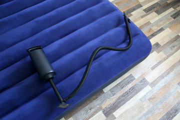  Air bed inflatable mattress and foot pumper good for sleep. Portable and cheap bed.