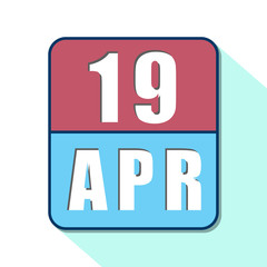 april 19th. Day 19 of month,Simple calendar icon on white background. Planning. Time management. Set of calendar icons for web design. spring month, day of the year concept