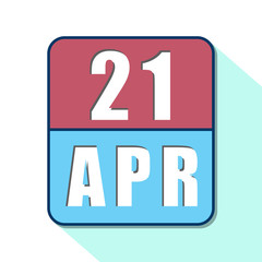 april 21st. Day 20 of month,Simple calendar icon on white background. Planning. Time management. Set of calendar icons for web design. spring month, day of the year concept