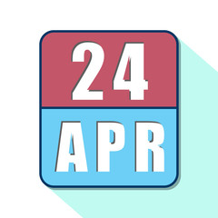 april 24th. Day 24 of month,Simple calendar icon on white background. Planning. Time management. Set of calendar icons for web design. spring month, day of the year concept