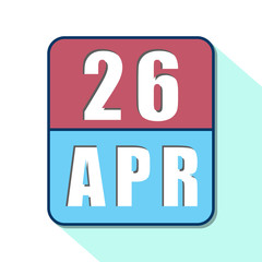 april 26th. Day 26 of month,Simple calendar icon on white background. Planning. Time management. Set of calendar icons for web design. spring month, day of the year concept