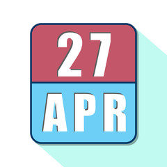 april 27th. Day 27 of month,Simple calendar icon on white background. Planning. Time management. Set of calendar icons for web design. spring month, day of the year concept
