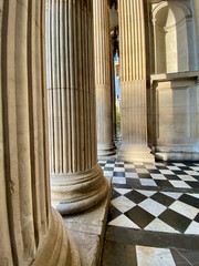 Classical columns in the porch of St Paul's Cathedral, London