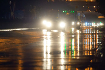 Traffic on a rainy day in Bangkok thailand