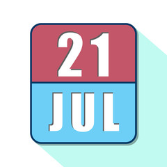 Fototapeta premium july 21st. Day 20 of month,Simple calendar icon on white background. Planning. Time management. Set of calendar icons for web design. summer month, day of the year concept