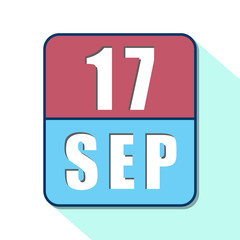 Fototapeta premium september 17th. Day 17 of month,Simple calendar icon on white background. Planning. Time management. Set of calendar icons for web design. autumn month, day of the year concept