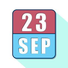september 23rd. Day 23 of month,Simple calendar icon on white background. Planning. Time management. Set of calendar icons for web design. autumn month, day of the year concept