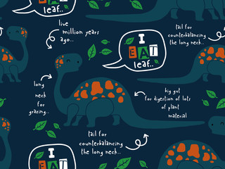 seamless pattern vector of brontosaurus