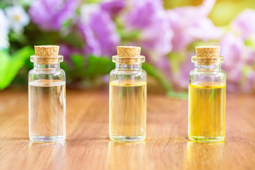 Glass bottle with essential oil