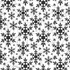 Christmas snowflakes with cannabis leaf seamless vector pattern